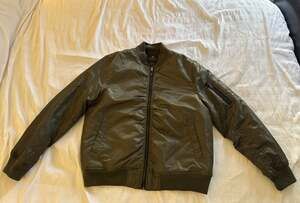 Southpole MA-1 Flight Style Nylon Men's Bomber Jacket Olive Green Utility Urban